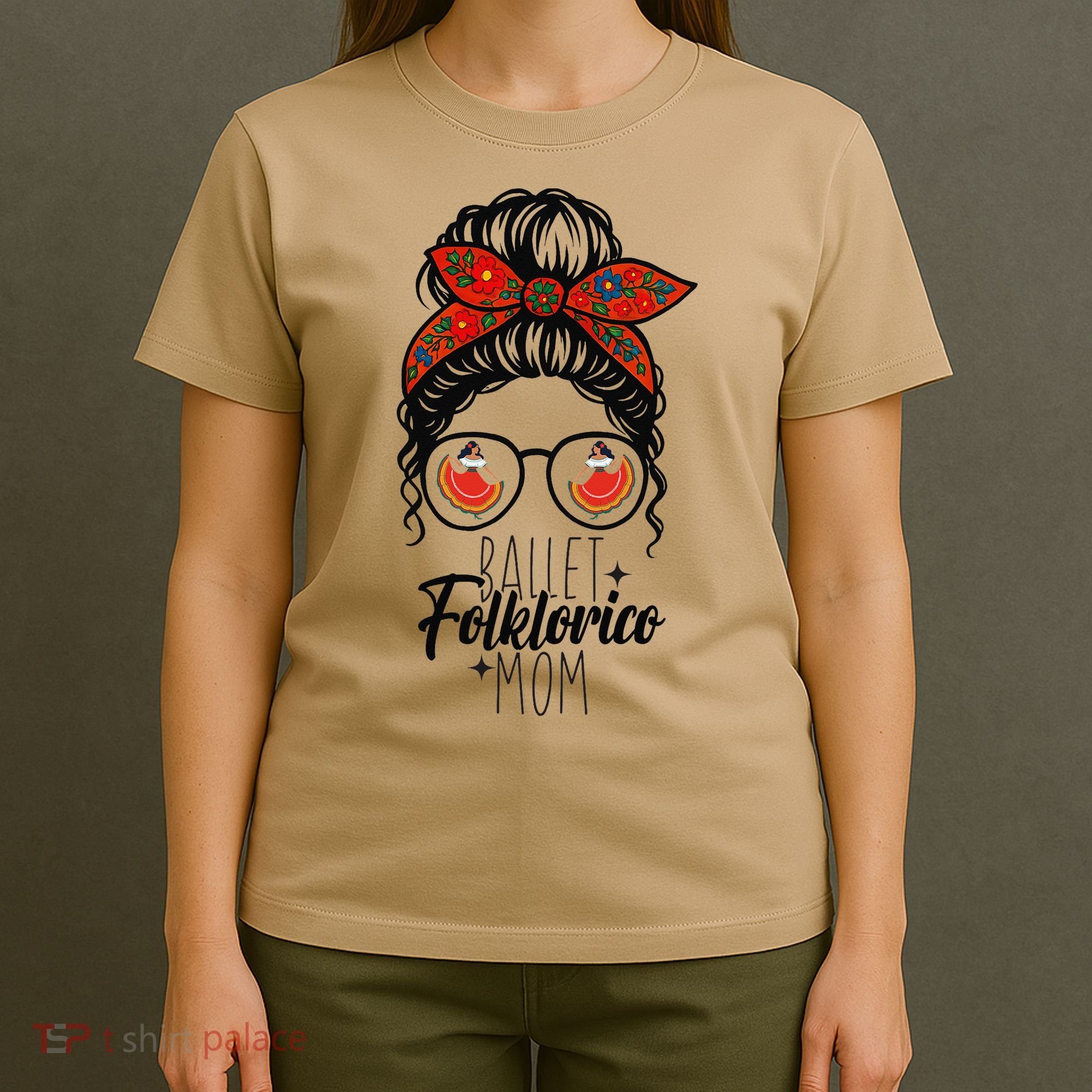 Ballet Folklorico Mom Messy Bun Mexican Dance Lover T-Shirt