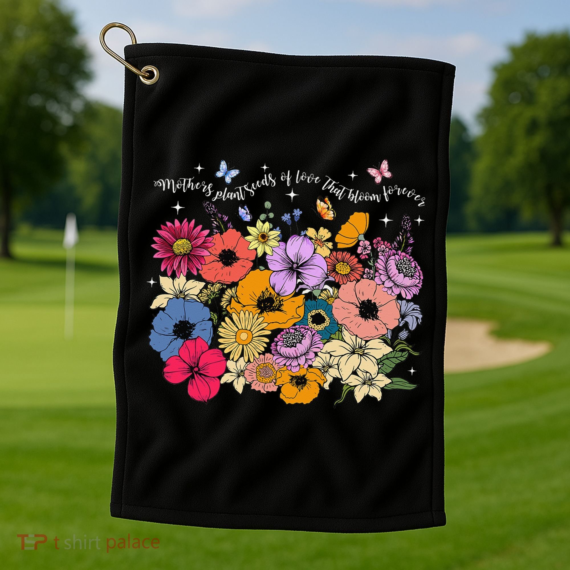Boho Flower Mothers Plant Seeds Of Love That Bloom Forever Golf Towel