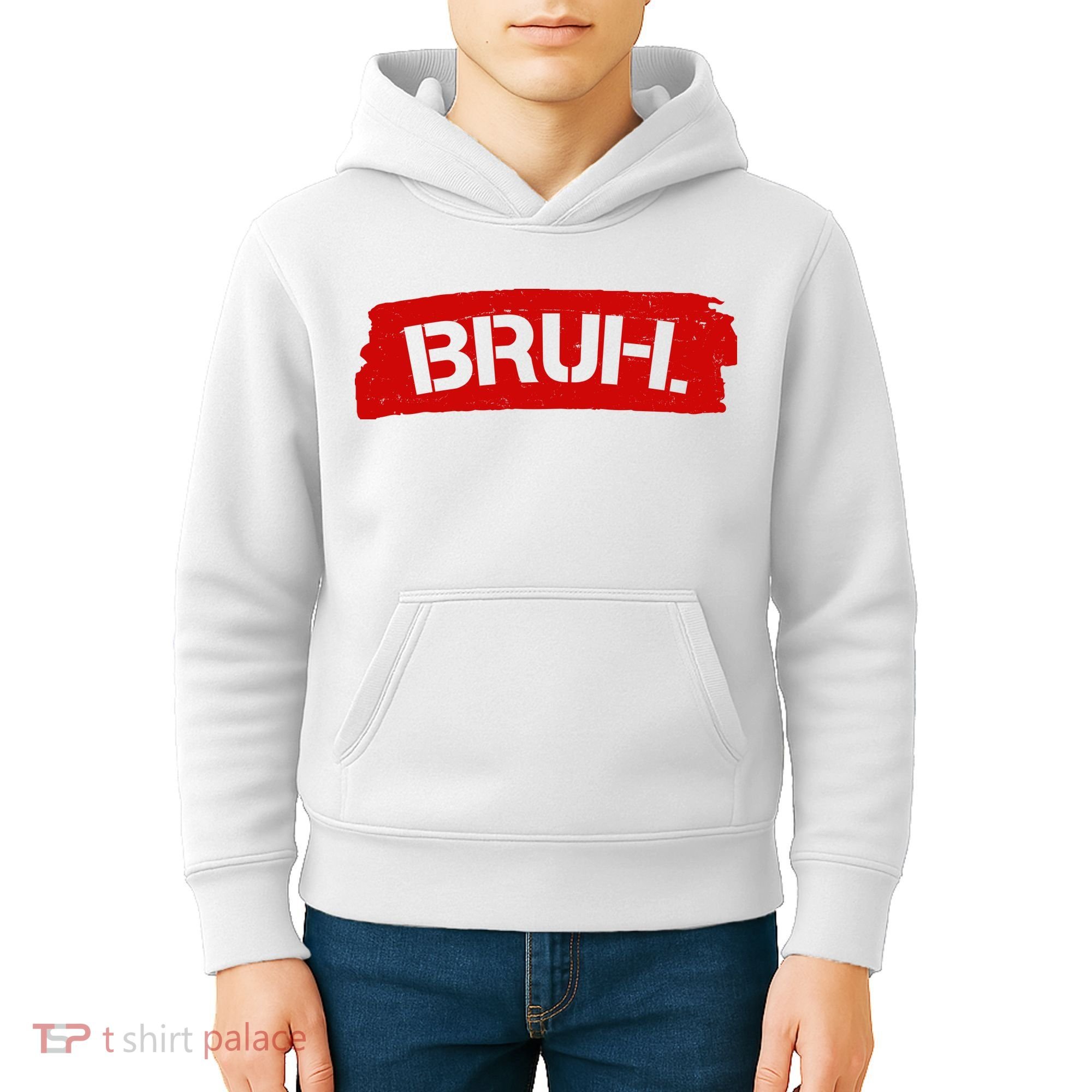 Bruh Funny Meme Kids Hoodie