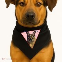 Big Floppa Meme Funny Cat USA-Made Doggie Bandana thumb 1