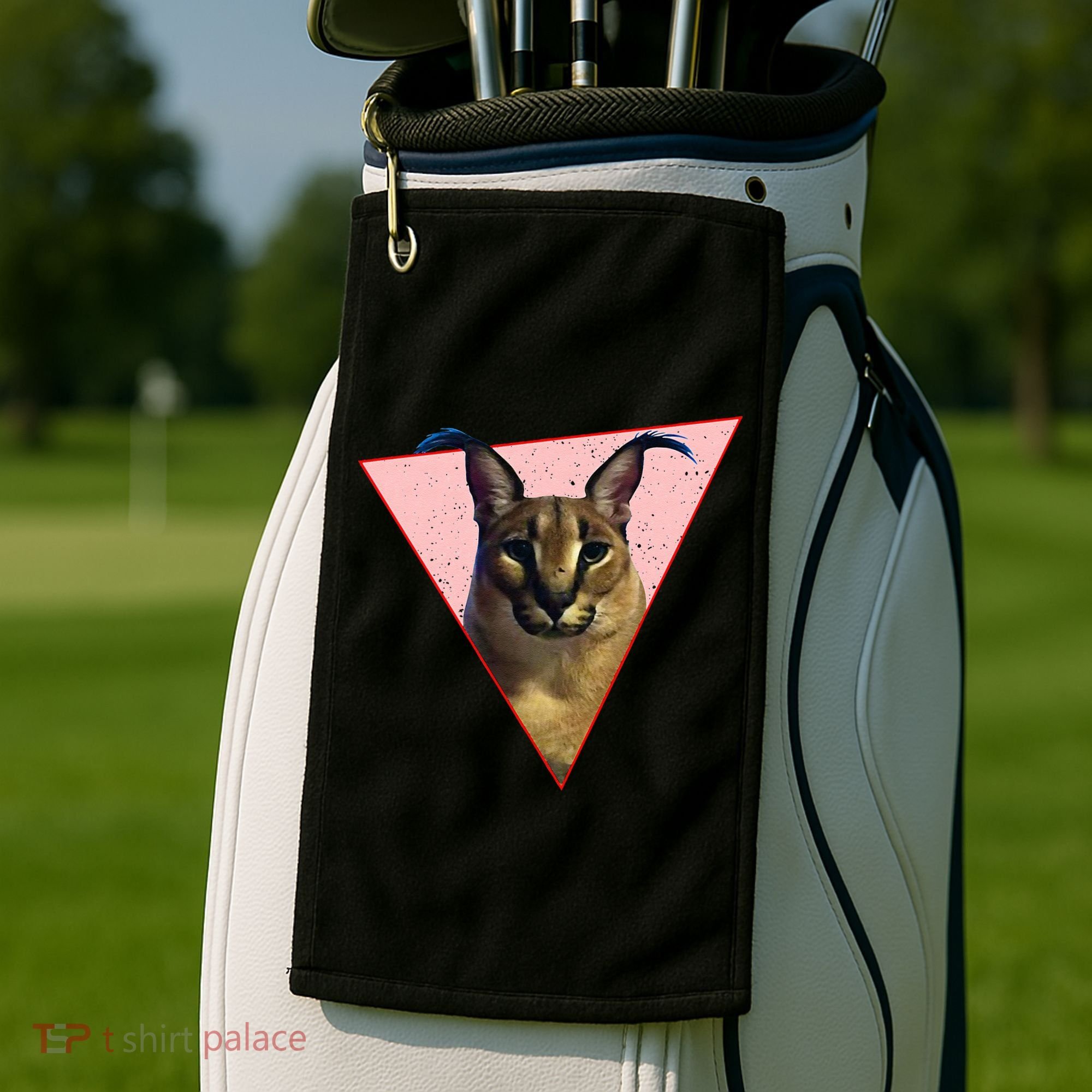 Big Floppa Meme Funny Cat Golf Towel