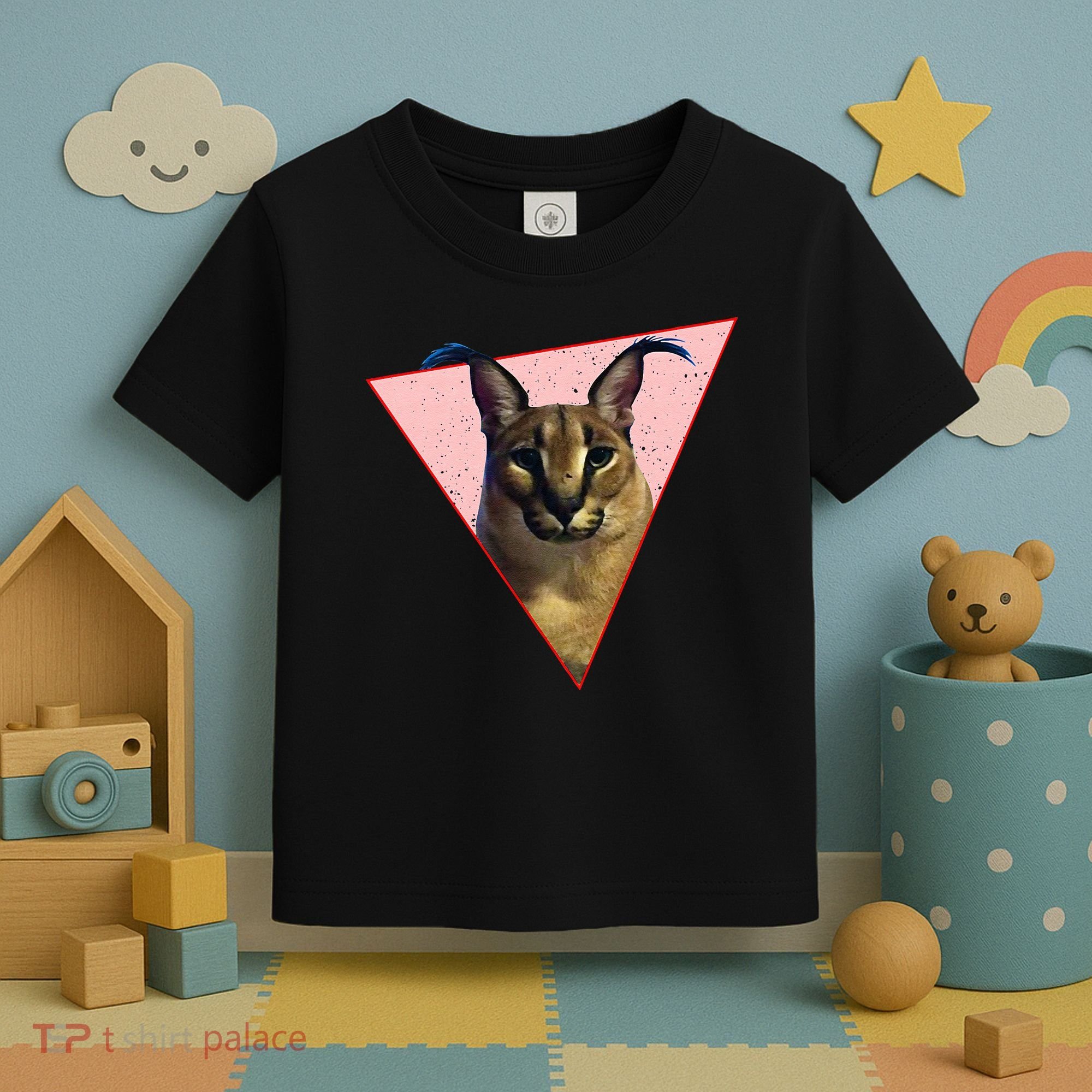 Big Floppa Meme Funny Cat Toddler T-Shirt