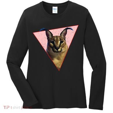 Big Floppa Meme Funny Cat Women's Long Sleeve Shirt