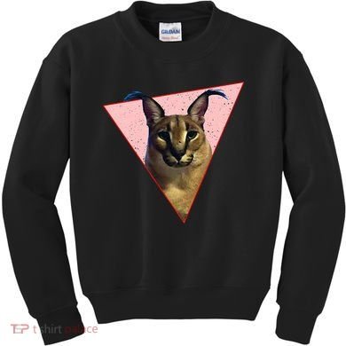 Big Floppa Meme Funny Cat Kids Sweatshirt