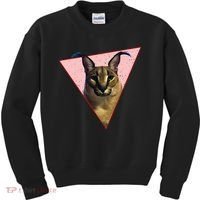 Big Floppa Meme Funny Cat Kids Sweatshirt thumb 0