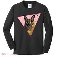 Big Floppa Meme Funny Cat Kids Long Sleeve Shirt thumb 0