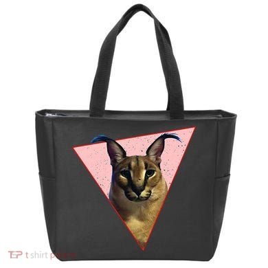 Big Floppa Meme Funny Cat Tote Bag
