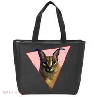 Big Floppa Meme Funny Cat Tote Bag thumb 0