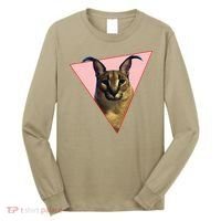 Big Floppa Meme Funny Cat Long Sleeve Shirt thumb 0