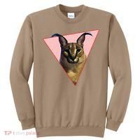 Big Floppa Meme Funny Cat Sweatshirt thumb 0