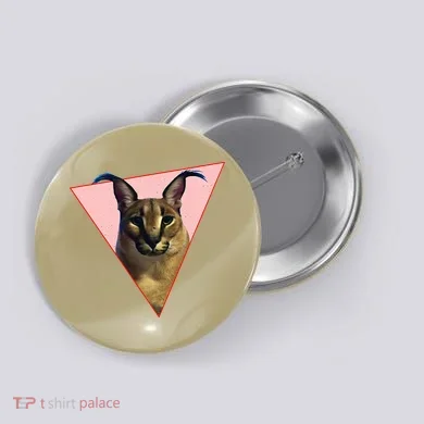 Big Floppa Meme Funny Cat Button