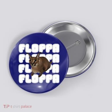 Big Floppa Meme Cat Gift Button