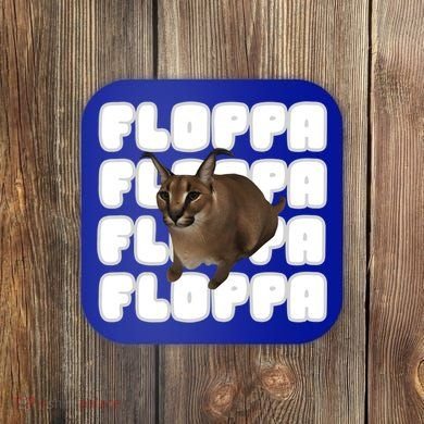 Big Floppa Meme Cat Gift Coaster