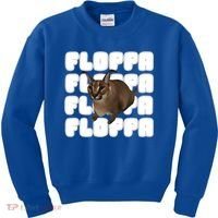 Big Floppa Meme Cat Gift Kids Sweatshirt thumb 0
