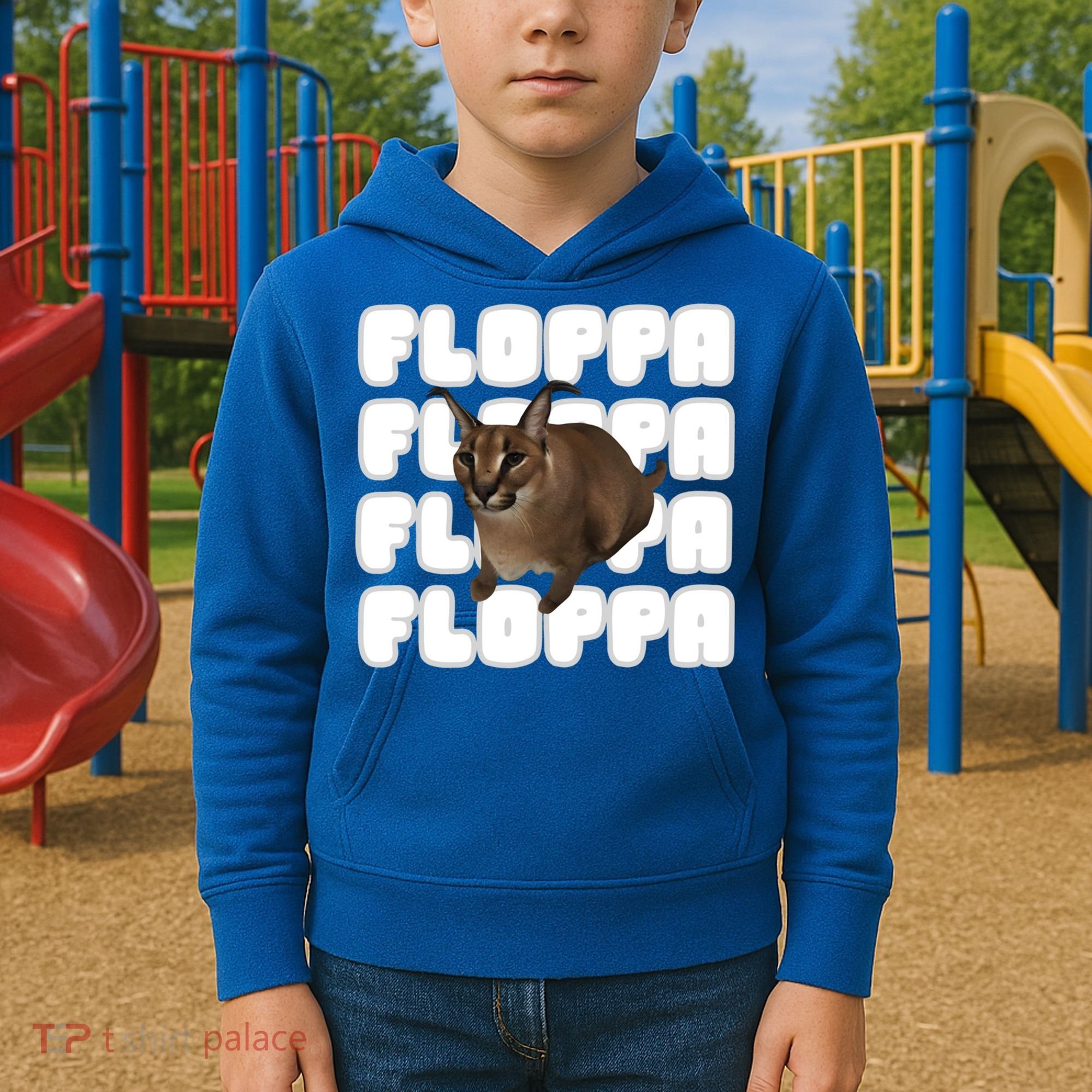Big Floppa Meme Cat Gift Kids Hoodie