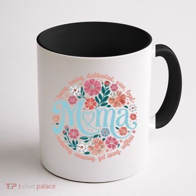 Boho Floral Mama Mom Adjectives She Is Mom Mothers Day Coffee Mug back