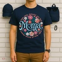 Boho Floral Mama Mom Adjectives She Is Mom Mothers Day T-Shirt thumb 6