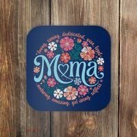 Boho Floral Mama Mom Adjectives She Is Mom Mothers Day Coaster thumb 0