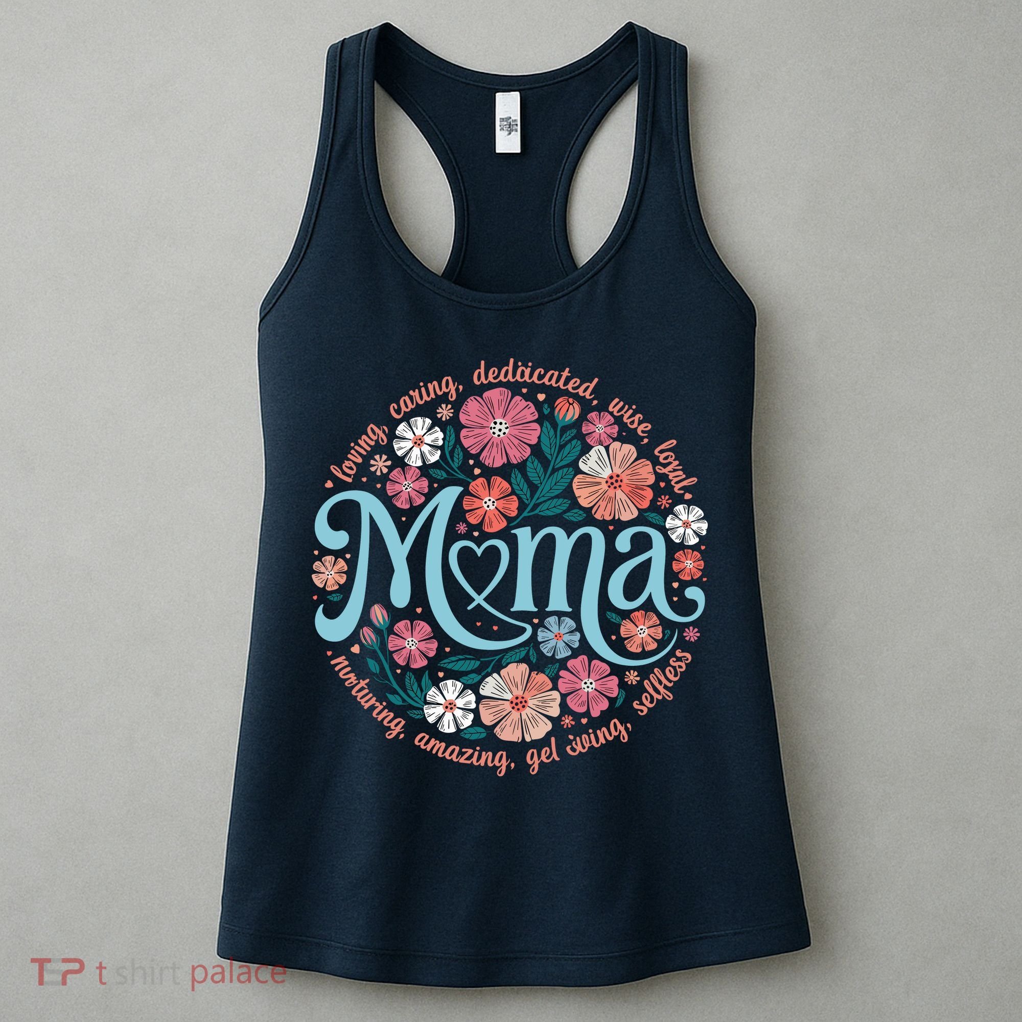 Boho Floral Mama Mom Adjectives She Is Mom Mothers Day Women's Tank Top