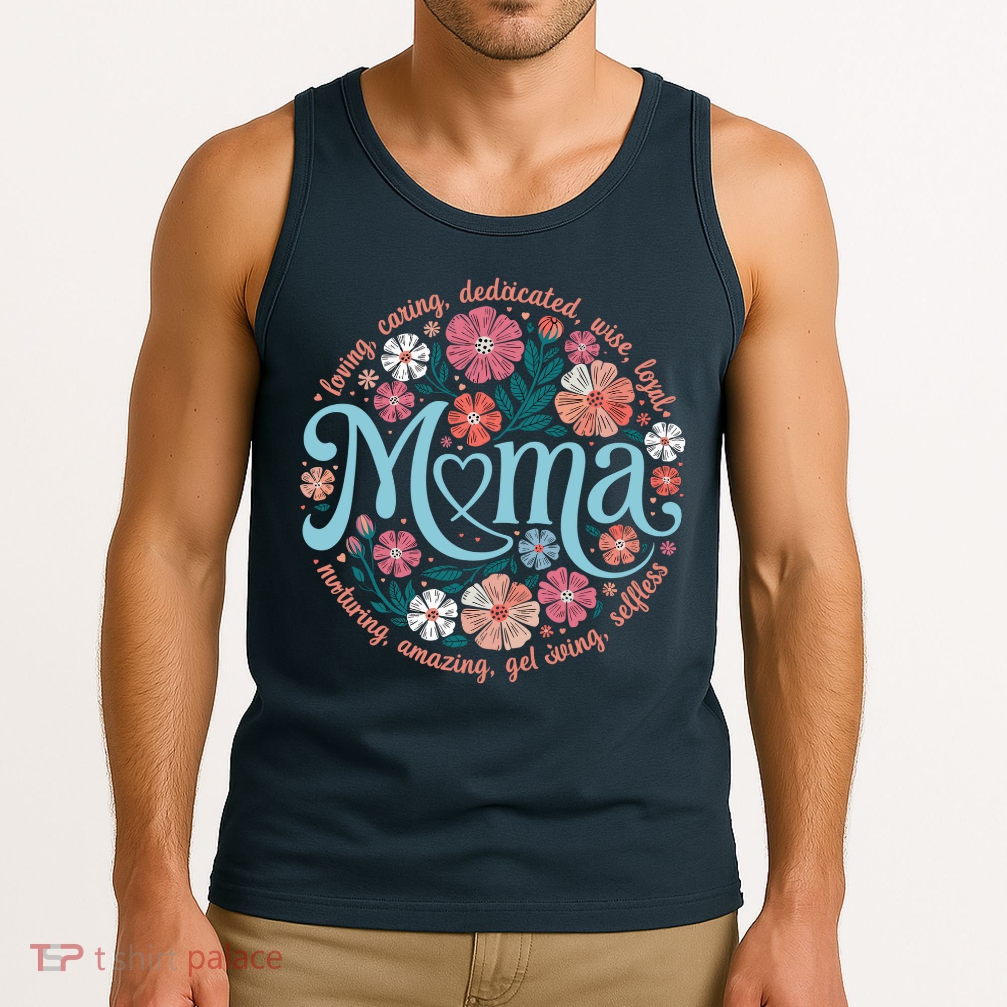 Boho Floral Mama Mom Adjectives She Is Mom Mothers Day Tank Top