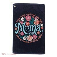 Boho Floral Mama Mom Adjectives She Is Mom Mothers Day Golf Towel thumb 0