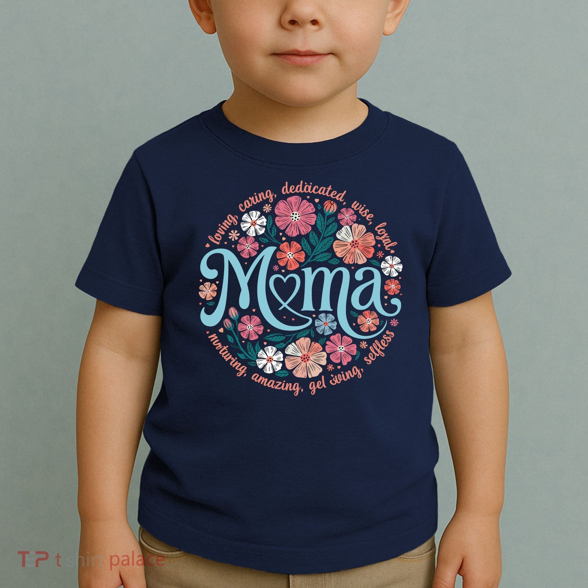 Boho Floral Mama Mom Adjectives She Is Mom Mothers Day Toddler T-Shirt