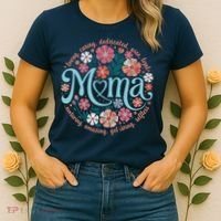 Boho Floral Mama Mom Adjectives She Is Mom Mothers Day Women's T-Shirt thumb 2