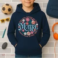Boho Floral Mama Mom Adjectives She Is Mom Mothers Day Kids Hoodie thumb 2