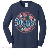 Boho Floral Mama Mom Adjectives She Is Mom Mothers Day Kids Long Sleeve Shirt thumb 0