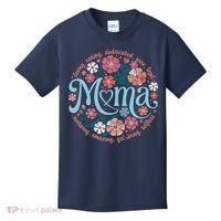 Boho Floral Mama Mom Adjectives She Is Mom Mothers Day Kids T-Shirt thumb 0
