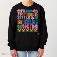 Boho Flower National Speech And Hearing Month SLP Therapist Women's Sweatshirt thumb 0