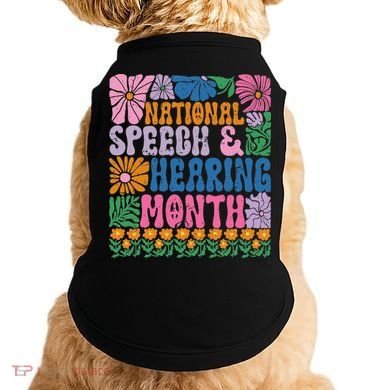 Boho Flower National Speech And Hearing Month SLP Therapist Doggie Tank