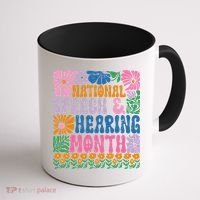 Boho Flower National Speech And Hearing Month SLP Therapist Coffee Mug thumb 1