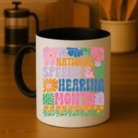 Boho Flower National Speech And Hearing Month SLP Therapist Coffee Mug thumb 4