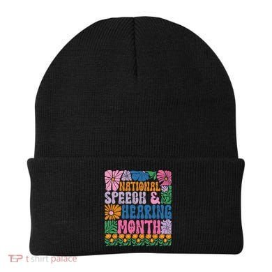 Boho Flower National Speech And Hearing Month SLP Therapist Beanie