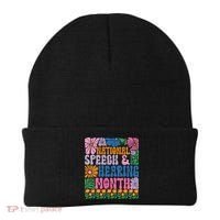 Boho Flower National Speech And Hearing Month SLP Therapist Beanie thumb 0