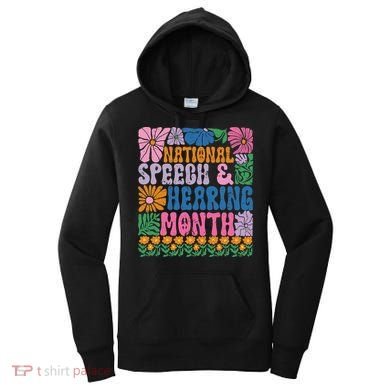 Boho Flower National Speech And Hearing Month SLP Therapist Women's Hoodie