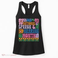 Boho Flower National Speech And Hearing Month SLP Therapist Women's Tank Top thumb 0
