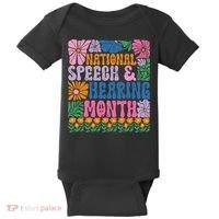 Boho Flower National Speech And Hearing Month SLP Therapist Baby Bodysuit thumb 0