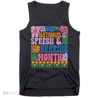 Boho Flower National Speech And Hearing Month SLP Therapist Tank Top