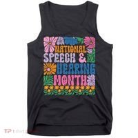 Boho Flower National Speech And Hearing Month SLP Therapist Tank Top thumb 0