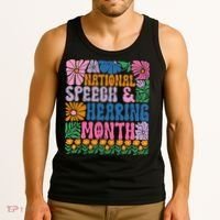 Boho Flower National Speech And Hearing Month SLP Therapist Tank Top thumb 3