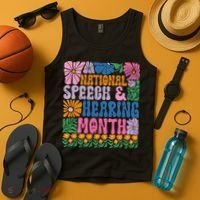 Boho Flower National Speech And Hearing Month SLP Therapist Tank Top thumb 4