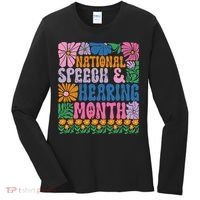 Boho Flower National Speech And Hearing Month SLP Therapist Women's Long Sleeve Shirt thumb 0