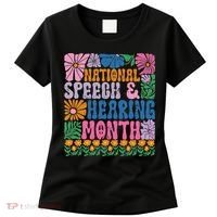 Boho Flower National Speech And Hearing Month SLP Therapist Women's T-Shirt thumb 0