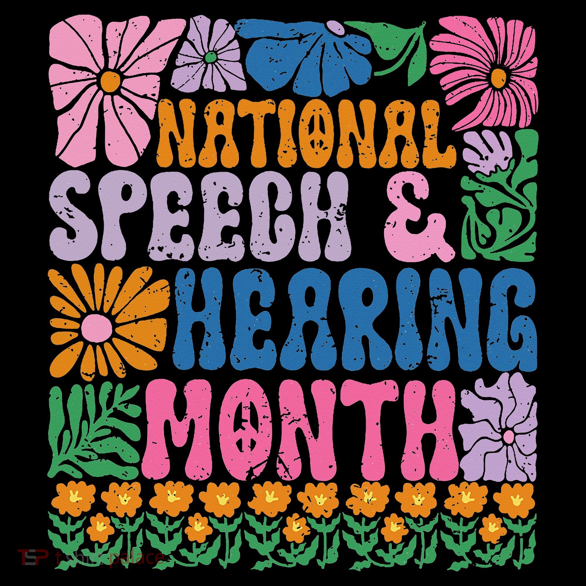 Boho Flower National Speech And Hearing Month SLP Therapist Kids Colorblock Raglan Jersey