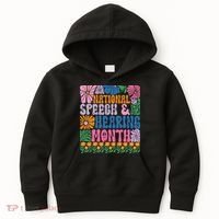 Boho Flower National Speech And Hearing Month SLP Therapist Kids Hoodie thumb 0