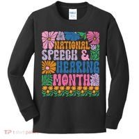 Boho Flower National Speech And Hearing Month SLP Therapist Kids Long Sleeve Shirt thumb 0