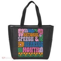 Boho Flower National Speech And Hearing Month SLP Therapist Tote Bag thumb 0
