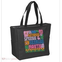 Boho Flower National Speech And Hearing Month SLP Therapist Tote Bag thumb 2